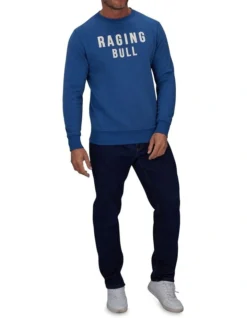 Applique Crew Neck Sweat In Blue -Myer Clothing Shop 915451930 5 720x928
