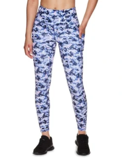 Gaiam Om Hi Rise Pocket 7/8 Legging Everly Print In Violet Multi