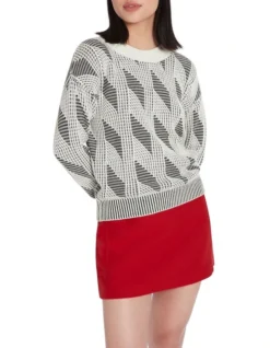 Twist Of Fate Knit In Black/Ivory