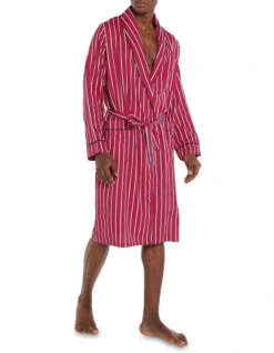 Rosie Stripe Gown In Rose Red