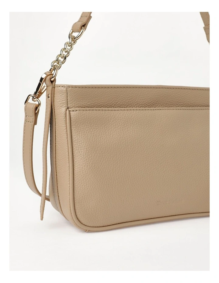 Tanya Zip Top Shoulder Bag In Oatmeal 4 Tanya Zip Top Shoulder Bag In Oatmeal - Image 4