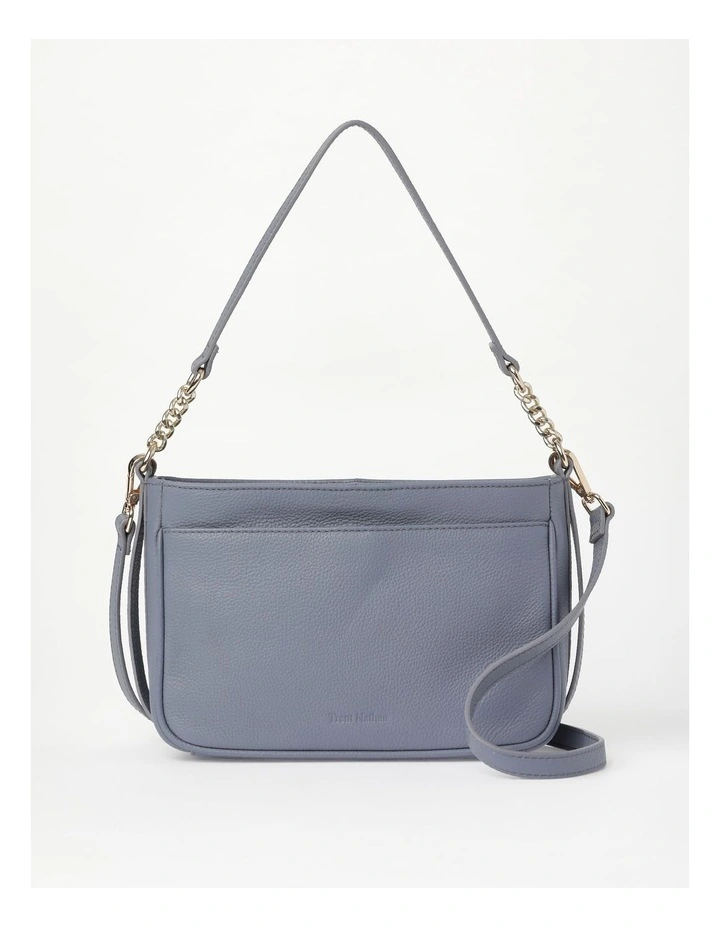 Tanya Zip Top Shoulder Bag In Blue 1 Tanya Zip Top Shoulder Bag In Blue