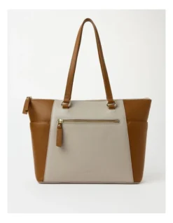 Alana Zip Top Tote Bag In Combo Brown