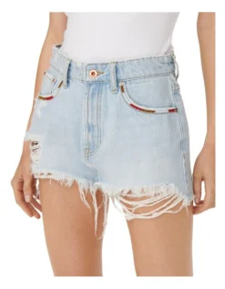 ONLY Robyn Bleach Shorts In Light Blue Denim -Myer Clothing Shop 917473150 3 720x928