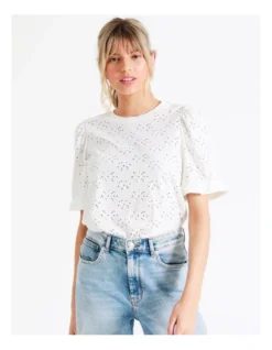 ONLY Smilla Short Sleeve Puff Top In Cloud Dancer 12 ONLY Smilla Short Sleeve Puff Top In Cloud Dancer -Myer Clothing Shop 917643340 6 720x928
