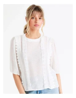 ONLY London Short Sleeve Top In Cloud Dancer -Myer Clothing Shop 917644510 3 720x928