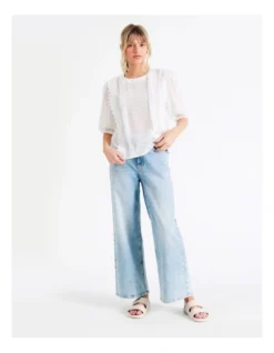 ONLY London Short Sleeve Top In Cloud Dancer -Myer Clothing Shop 917644510 5 720x928