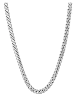 Alonzo 54cm X 8mm Cuban Link Silver Necklace