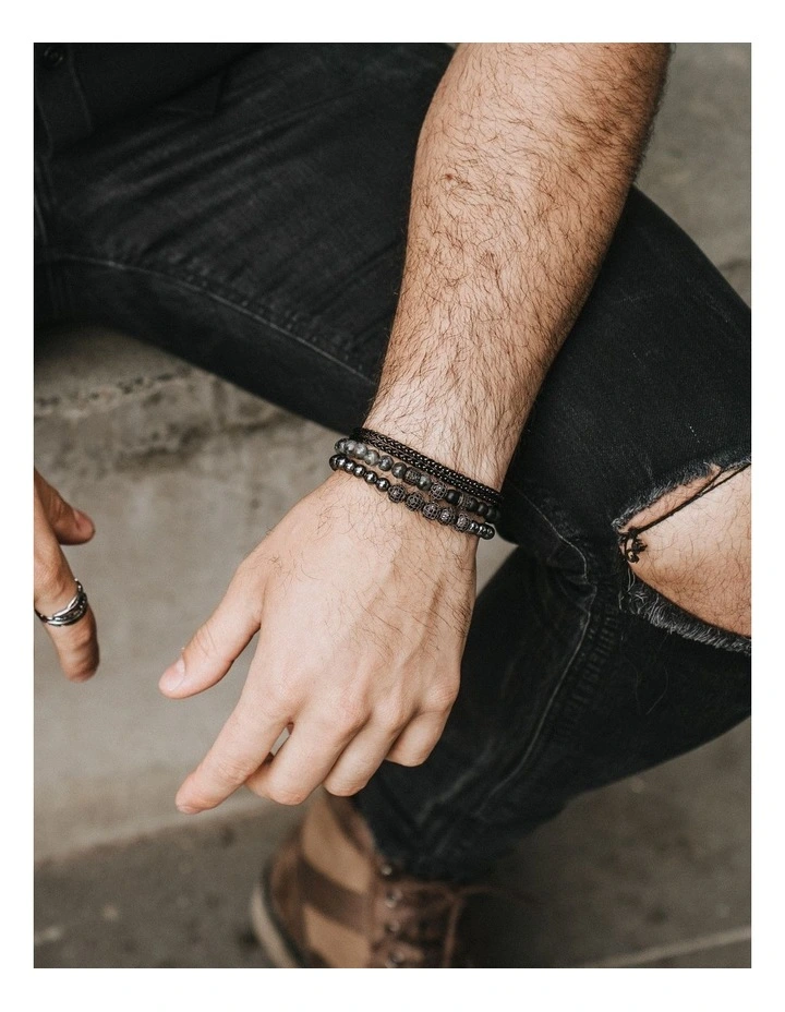 Jax Set Black Grey Large/Extra Large Bracelet Set 2 Jax Set Black Grey Large/Extra Large Bracelet Set - Image 2