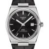 Tissot PRX Powermatic 80 T1374071605100 Automatic Watch In Black Leather
