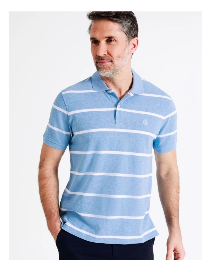 Hugo Stripe Polo In Light Blue 4 Hugo Stripe Polo In Light Blue - Image 4