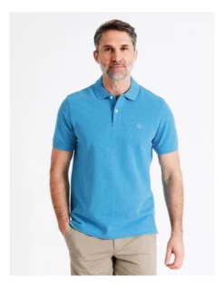 Lindon Plain Polo In Turquoise