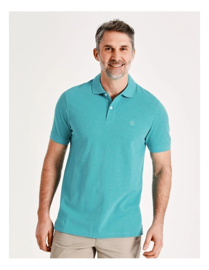 Lindon Plain Polo In Aquamarine 1 Lindon Plain Polo In Aquamarine
