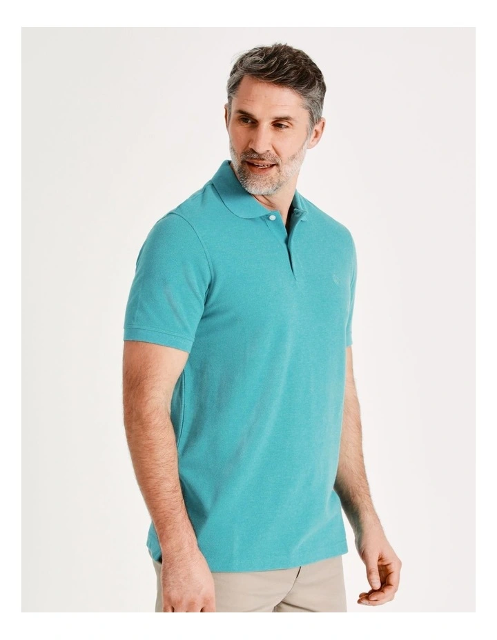 Lindon Plain Polo In Aquamarine 4 Lindon Plain Polo In Aquamarine - Image 4
