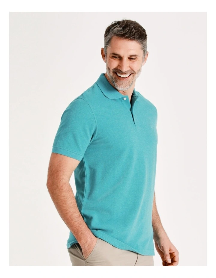 Lindon Plain Polo In Aquamarine 7 Lindon Plain Polo In Aquamarine - Image 7