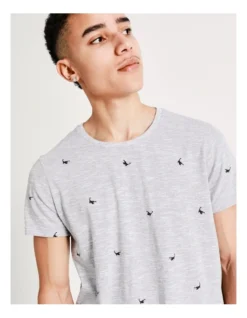 Scorpion Convo Print Short Sleeve Tee In Grey