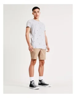 Scorpion Convo Print Short Sleeve Tee In Grey -Myer Clothing Shop 918086770 7 720x928