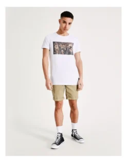 Modern Art Placement Print Short Sleeve Tee In White -Myer Clothing Shop 918089200 7 720x928