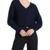 Heather Bell Sleeve Knit In Navy Metallic