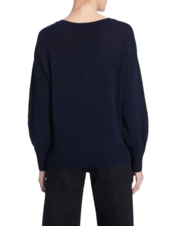 Heather Bell Sleeve Knit In Navy Metallic -Myer Clothing Shop 918278200 3 720x928