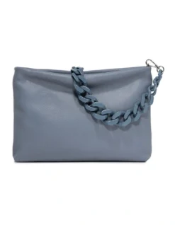Brenda Soft Blue Zip Top Crossbody Bag