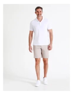 Freeburn Textured Shorts In Bone