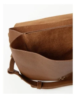Basque Carol Leather Flapover Crossbody Bag In Brown -Myer Clothing Shop 918994510 4 720x928