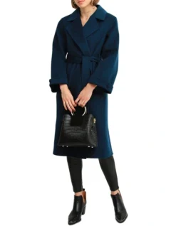 Stay Wild Oversized Wool Coat Teal 10 Stay Wild Oversized Wool Coat Teal -Myer Clothing Shop 919132570 5 720x928