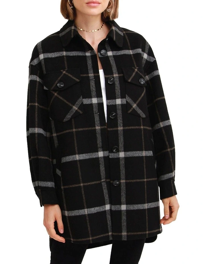 River's Edge Plaid Shacket Nearly Black 1 River's Edge Plaid Shacket Nearly Black