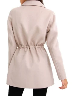 Electric Feel Drawstring Brown Coat -Myer Clothing Shop 919133380 3 720x928