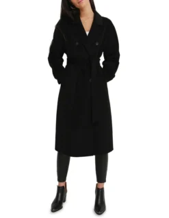 Boss Girl Double-Breasted Lined Wool Coat Black -Myer Clothing Shop 919133470 5 720x928