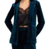 Eternity Velvet Blazer In Blue