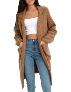 Days Go By Sustainable Blazer Cardigan Brown -Myer Clothing Shop 919134550 4 720x928