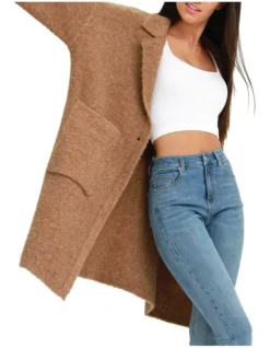 Days Go By Sustainable Blazer Cardigan Brown -Myer Clothing Shop 919134550 5 720x928