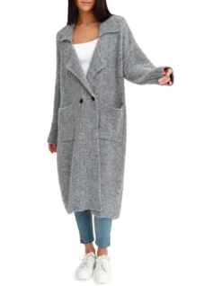 Born To Run Sustainable Sweater Coat Grey