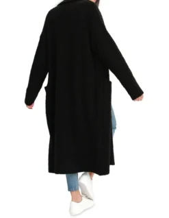 Born To Run Sustainable Sweater Coat Black -Myer Clothing Shop 919135090 3 720x928