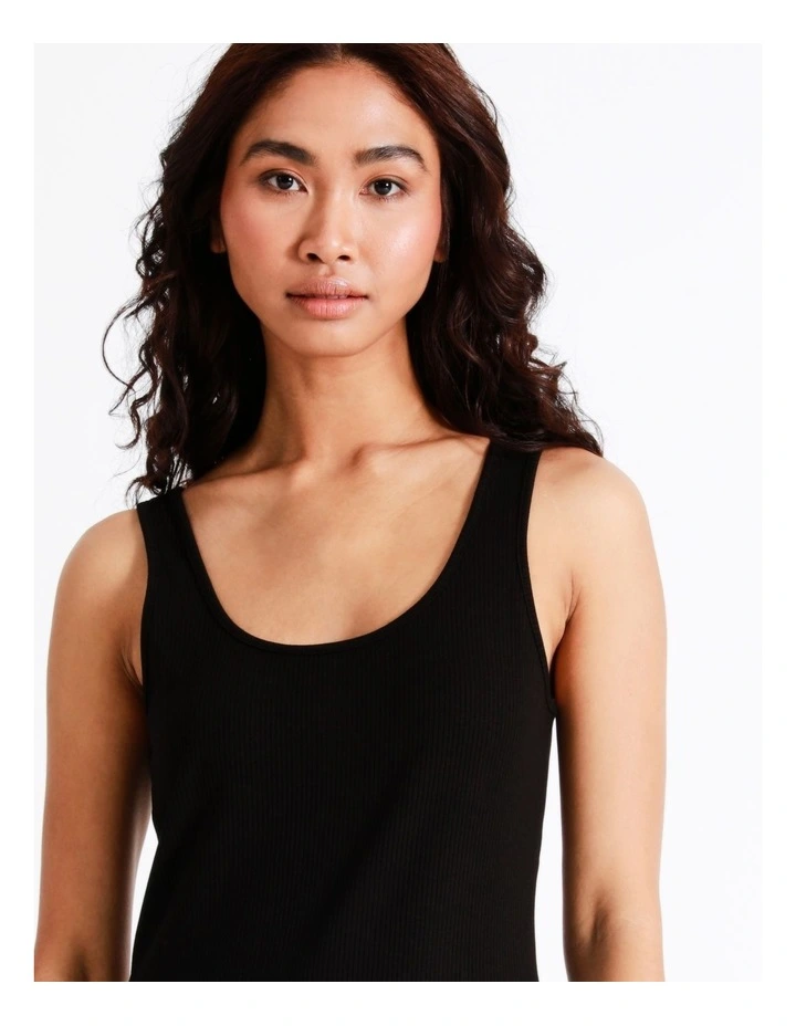 Rib Tank In Black 5 Rib Tank In Black - Image 5