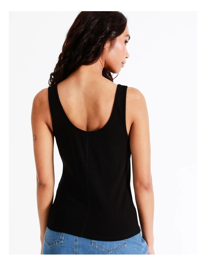 Rib Tank In Black 6 Rib Tank In Black - Image 6