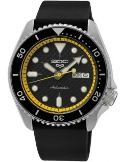 Seiko 5 Sports Special Edition Podium Yellow Black Watch SRPJ07K