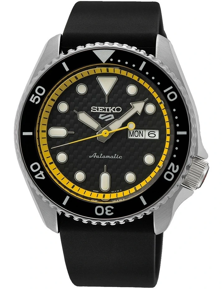 Seiko 5 Sports Special Edition Podium Yellow Black Watch SRPJ07K 1 Seiko 5 Sports Special Edition Podium Yellow Black Watch SRPJ07K