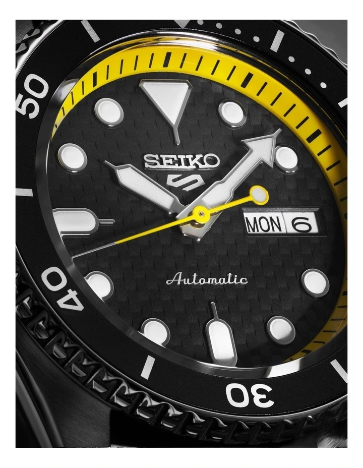 Seiko 5 Sports Special Edition Podium Yellow Black Watch SRPJ07K 3 Seiko 5 Sports Special Edition Podium Yellow Black Watch SRPJ07K - Image 3