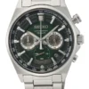 Seiko Quartz Chronograph Green Dial Silver Watch SSB405P