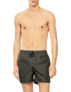 Calvin Klein Core Solids Iconic Logo Medium Swimshort In Black -Myer Clothing Shop 920346220 3 720x928