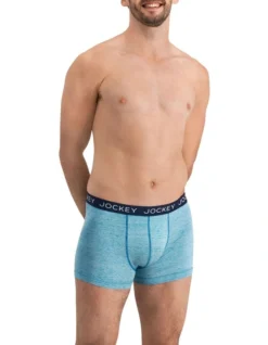 Jockey No Ride Up Micro Marle Trunk In Canoe Blue Marle