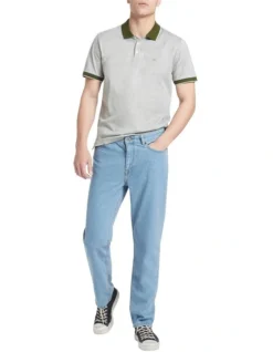 Clapton Print Polo In Khaki/Ivory