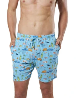 Men's Happy Holidays Cotton Knit Sleep Short In Blue 8 Men's Happy Holidays Cotton Knit Sleep Short In Blue -Myer Clothing Shop 921241090 4 720x928
