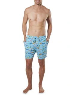 Men's Happy Holidays Cotton Knit Sleep Short In Blue 9 Men's Happy Holidays Cotton Knit Sleep Short In Blue -Myer Clothing Shop 921241090 5 720x928