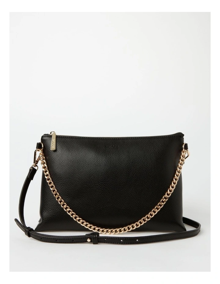 Basque Kiera Multi Gusset Shoulder Bag In Black 1 Basque Kiera Multi Gusset Shoulder Bag In Black