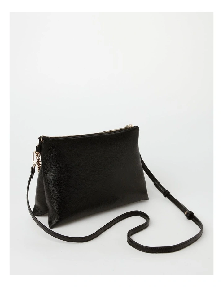 Basque Kiera Multi Gusset Shoulder Bag In Black 3 Basque Kiera Multi Gusset Shoulder Bag In Black - Image 3