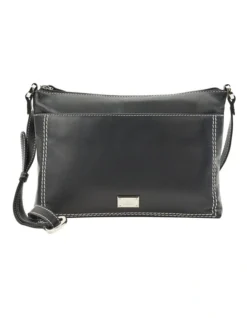 Sierra Zip Top Crossbody Bag In Black